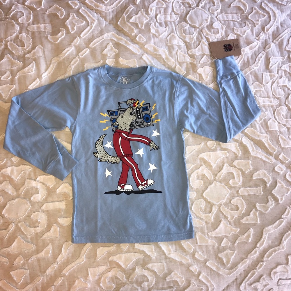 Wes And Willy Cool Wolf Long Sleeved Tee